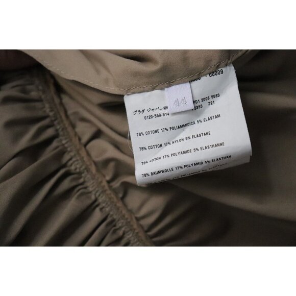 Prada Womens Size 44 Medium Beige Jacket Belted Cotton Button Down Collared Coat - Picture 4 of 9